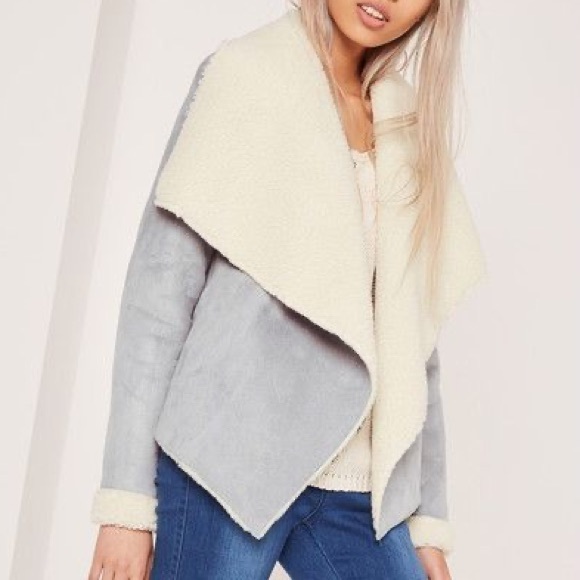 Missguided Shearling Waterfall Jacket - Picture 1 of 4